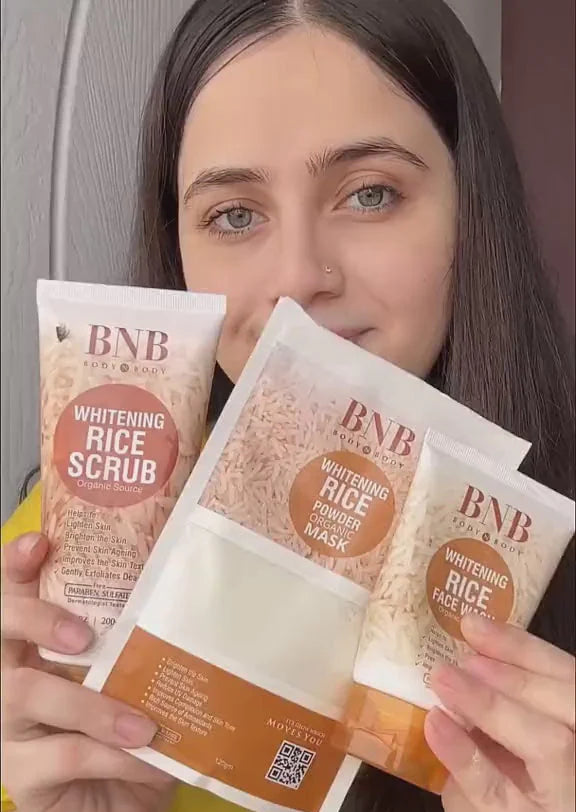 5 In 1 Bnb-rice Whitening And Glowing Facial Kit Sun Screen +face Wash+ Scrub+ Mask +glow Serum 30ml