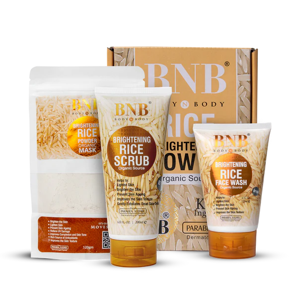 3 In 1 Bnb Whitening Rice Extract Bright & Glow Kit | Best Quality Glow Kit